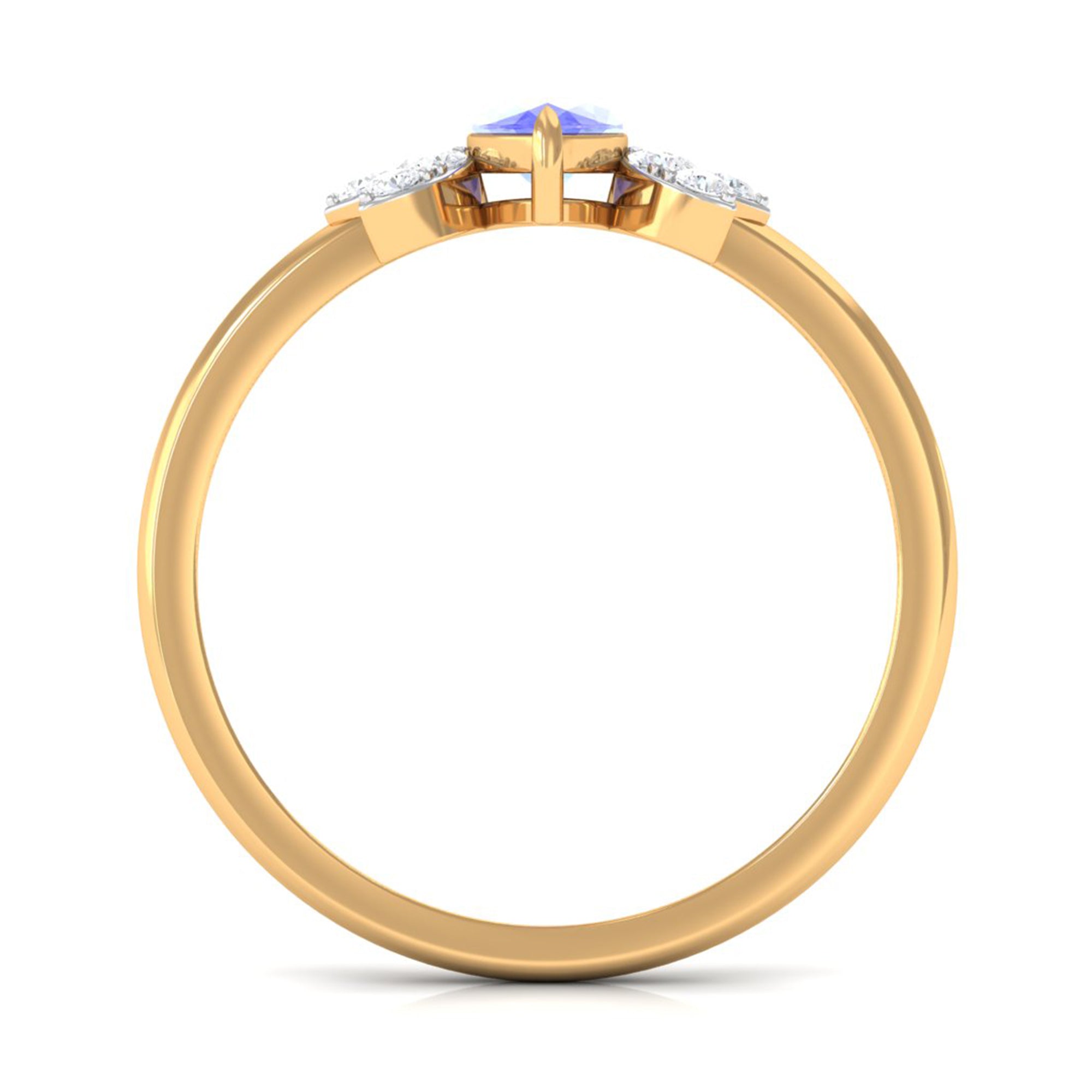 1 CT Marquise Cut Tanzanite and Diamond Promise Ring AAA - Rosec Jewels