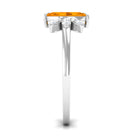 3/4 Ct Marquise Fire Opal and Diamond Engagement Ring AAA - Rosec Jewels