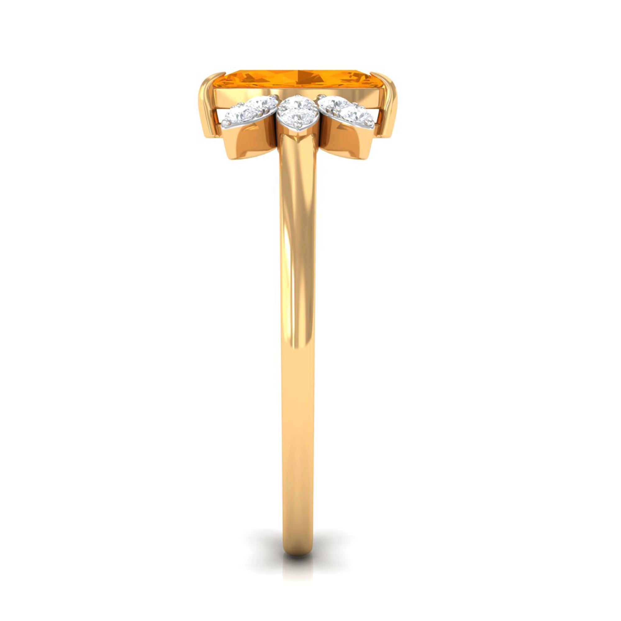 3/4 Ct Marquise Fire Opal and Diamond Engagement Ring AAA - Rosec Jewels