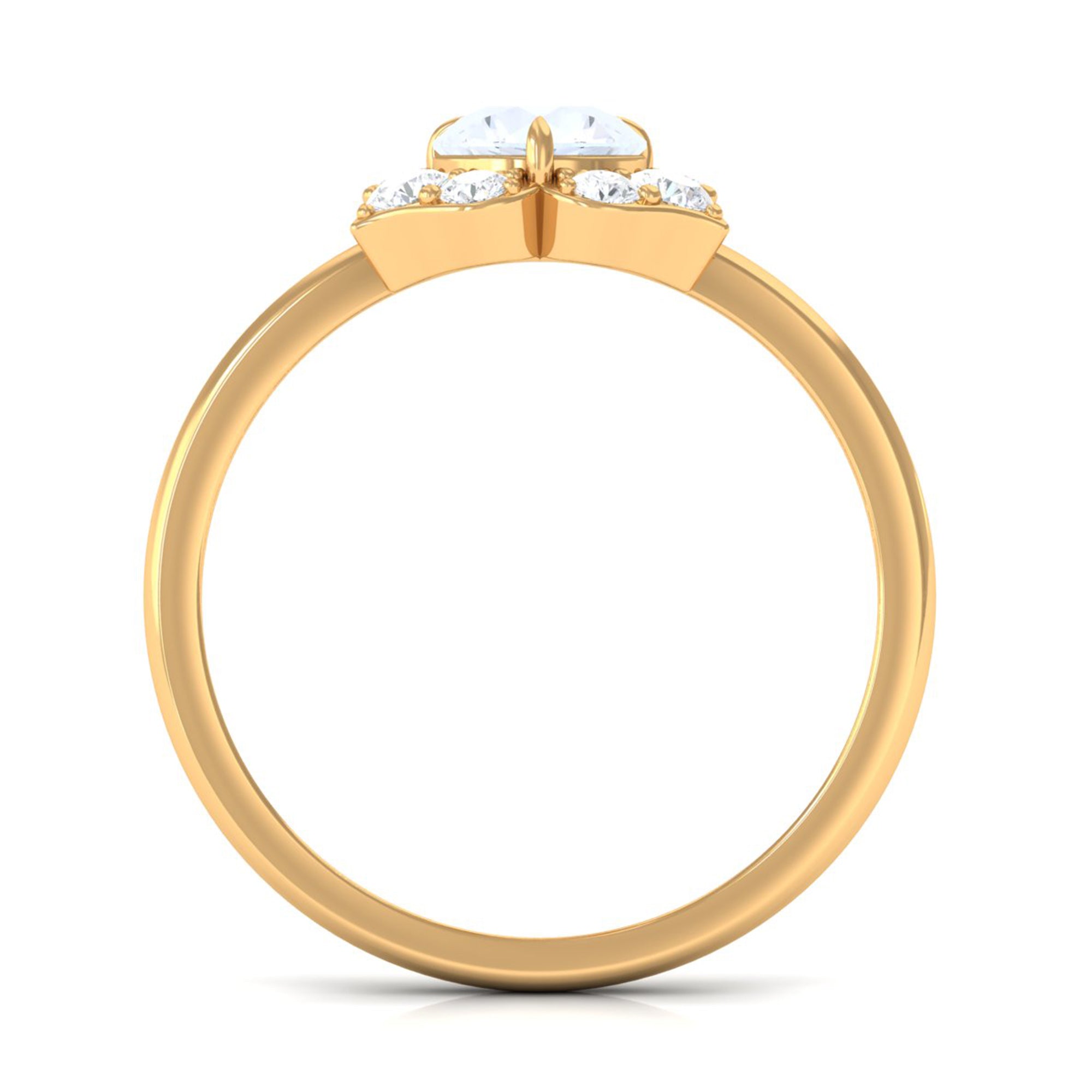 1.25 CT Moonstone and Diamond Floral Engagement Ring AAA - Rosec Jewels