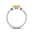 1.50 CT Princess Cut Fire Opal Flower Engagement Ring with Diamond AAA - Rosec Jewels