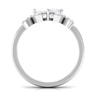 Zircon Floral Inspired Engagement Ring AAAA - Rosec Jewels