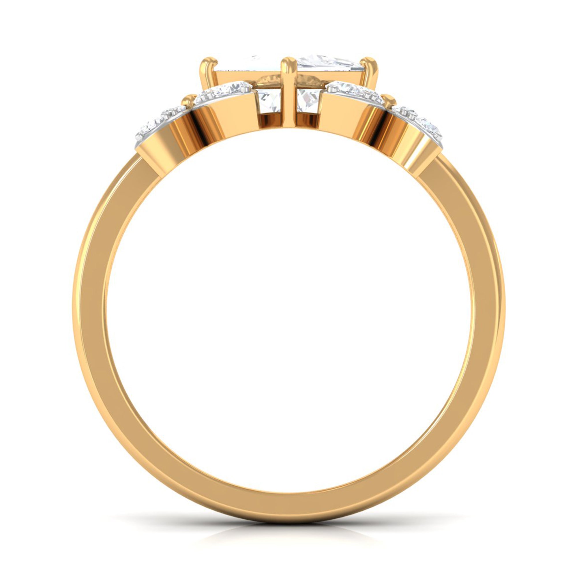 Zircon Floral Inspired Engagement Ring AAAA - Rosec Jewels