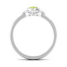 0.50 CT Vintage Inspired Peridot Engagement Ring with Diamond AAA - Rosec Jewels
