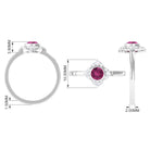 Pink Tourmaline Floral Engagement Ring with Diamond Halo AAA - Rosec Jewels