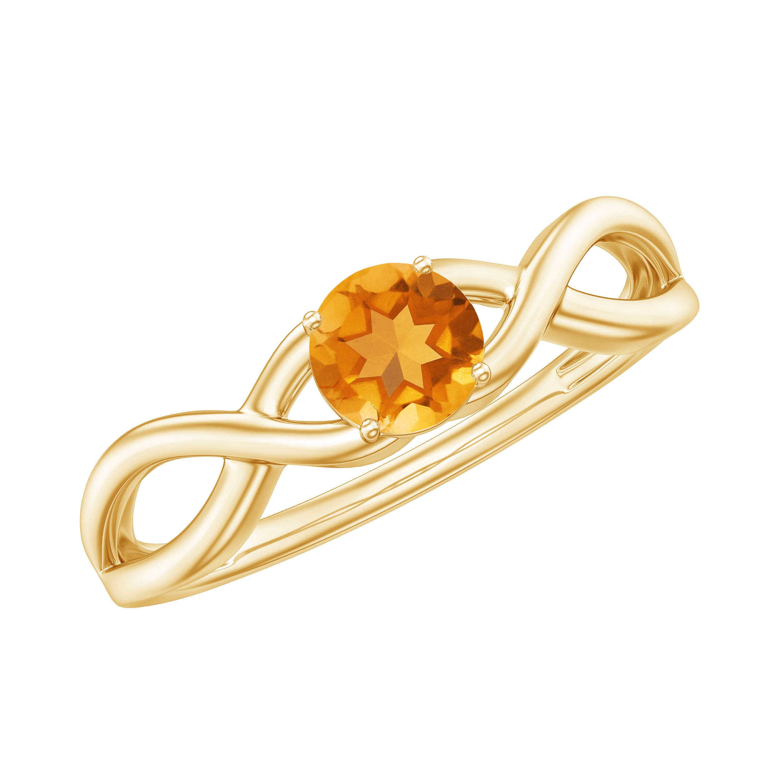 Certified Real Citrine Infinity Promise Ring with AAA - Rosec Jewels