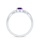 Solitaire Amethyst Crossover Engagement Ring AAA - Rosec Jewels