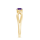 Solitaire Amethyst Crossover Engagement Ring AAA - Rosec Jewels