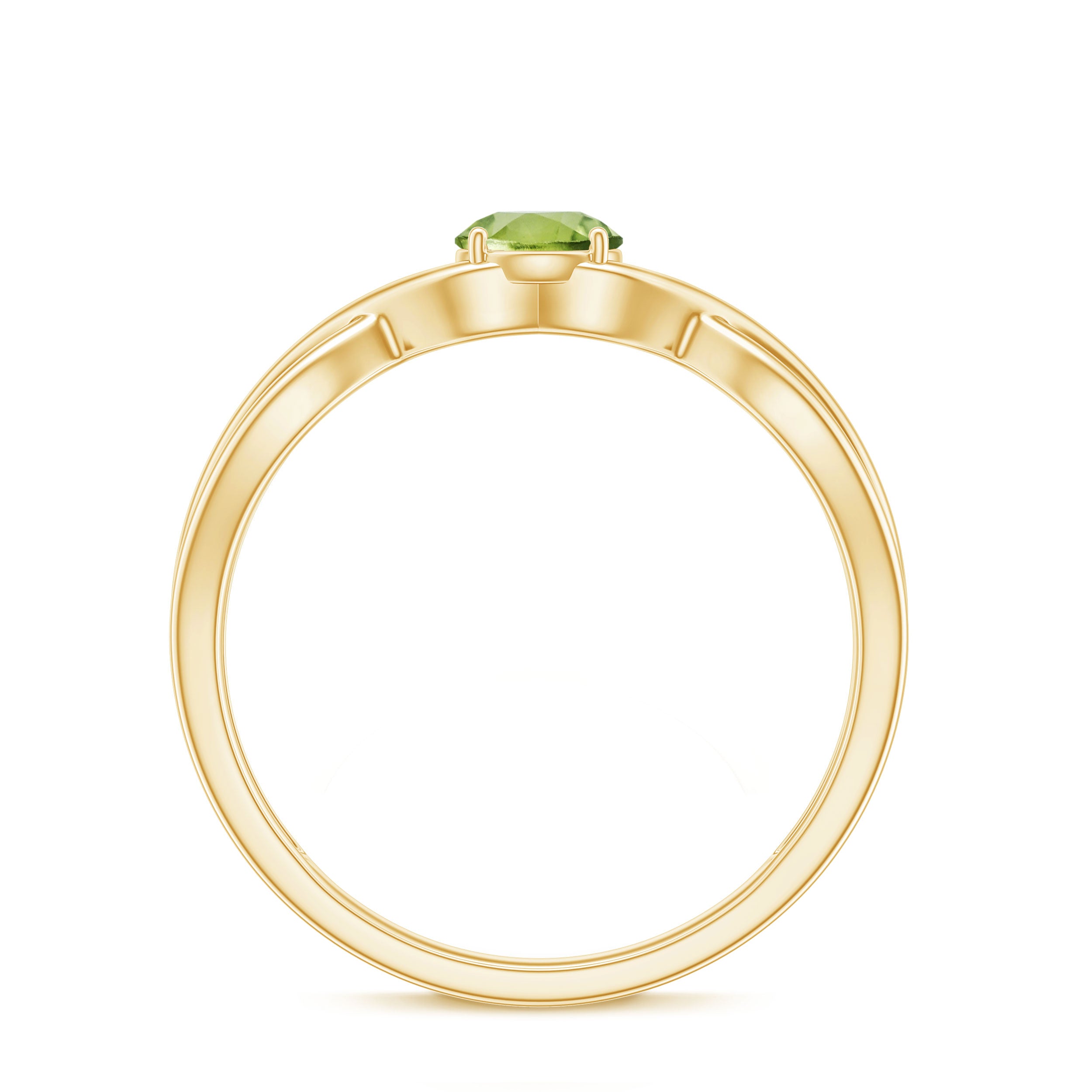 Rosec Jewels-Natural Half Carat Peridot Promise Ring with Crossover Shank