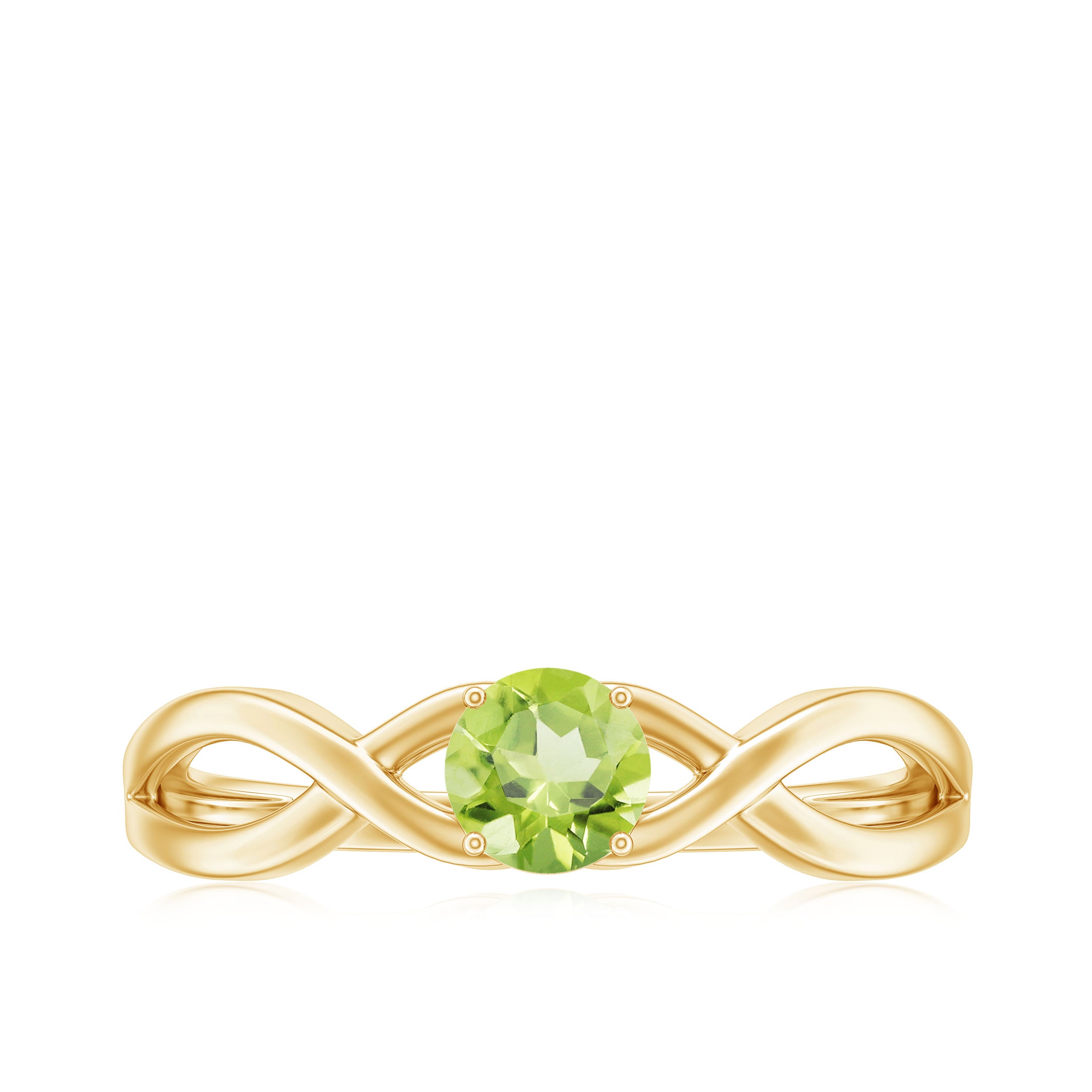 Rosec Jewels-Natural Half Carat Peridot Promise Ring with Crossover Shank