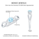 Solitaire Aquamarine Infinity Promise Ring AAA - Rosec Jewels