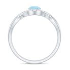 Solitaire Aquamarine Infinity Promise Ring AAA - Rosec Jewels