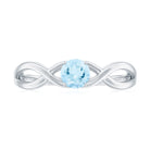 Solitaire Aquamarine Infinity Promise Ring AAA - Rosec Jewels