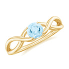 Solitaire Aquamarine Infinity Promise Ring AAA - Rosec Jewels