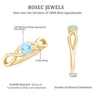 Solitaire Aquamarine Infinity Promise Ring AAA - Rosec Jewels