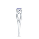 Rosec Jewels-Genuine Tanzanite Promise Ring with Crossover Shank