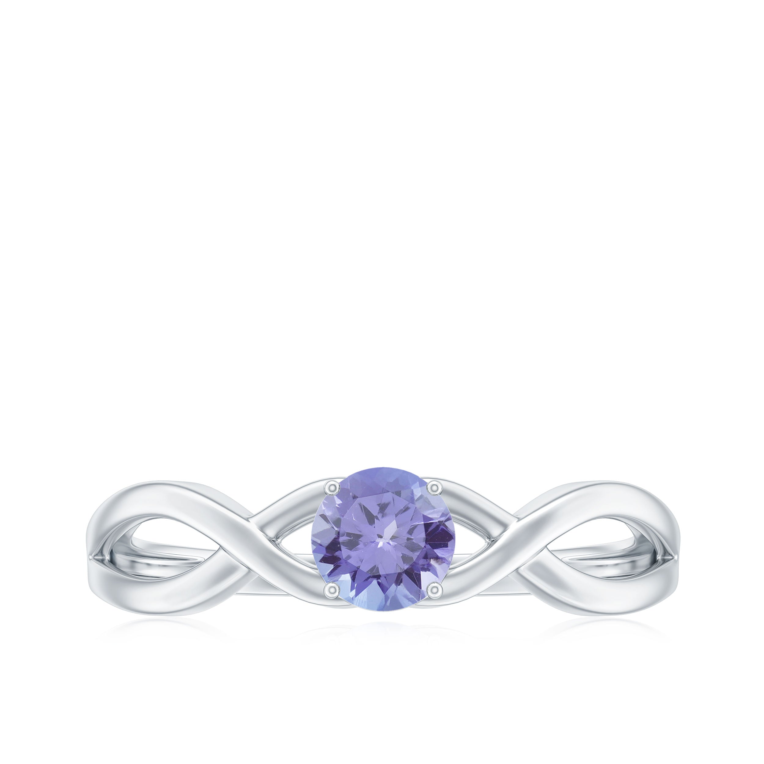 Rosec Jewels-Genuine Tanzanite Promise Ring with Crossover Shank