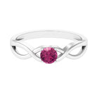 1/4 CT Real Pink Tourmaline Solitaire Ring with Crossover Shank AAA - Rosec Jewels