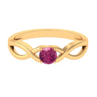 1/4 CT Real Pink Tourmaline Solitaire Ring with Crossover Shank AAA - Rosec Jewels