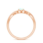 Natural Ethiopian Rainbow Opal Promise Ring with Crossover Shank AAA - Rosec Jewels