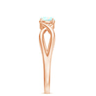 Natural Ethiopian Rainbow Opal Promise Ring with Crossover Shank AAA - Rosec Jewels