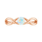 Natural Ethiopian Rainbow Opal Promise Ring with Crossover Shank AAA - Rosec Jewels