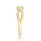 Natural Ethiopian Rainbow Opal Promise Ring with Crossover Shank AAA - Rosec Jewels