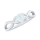 Rosec Jewels-Round Moonstone Solitaire Promise Ring in Crossover Shank