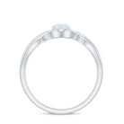 Rosec Jewels-Round Moonstone Solitaire Promise Ring in Crossover Shank