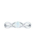 Rosec Jewels-Round Moonstone Solitaire Promise Ring in Crossover Shank