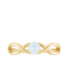 Rosec Jewels-Round Moonstone Solitaire Promise Ring in Crossover Shank