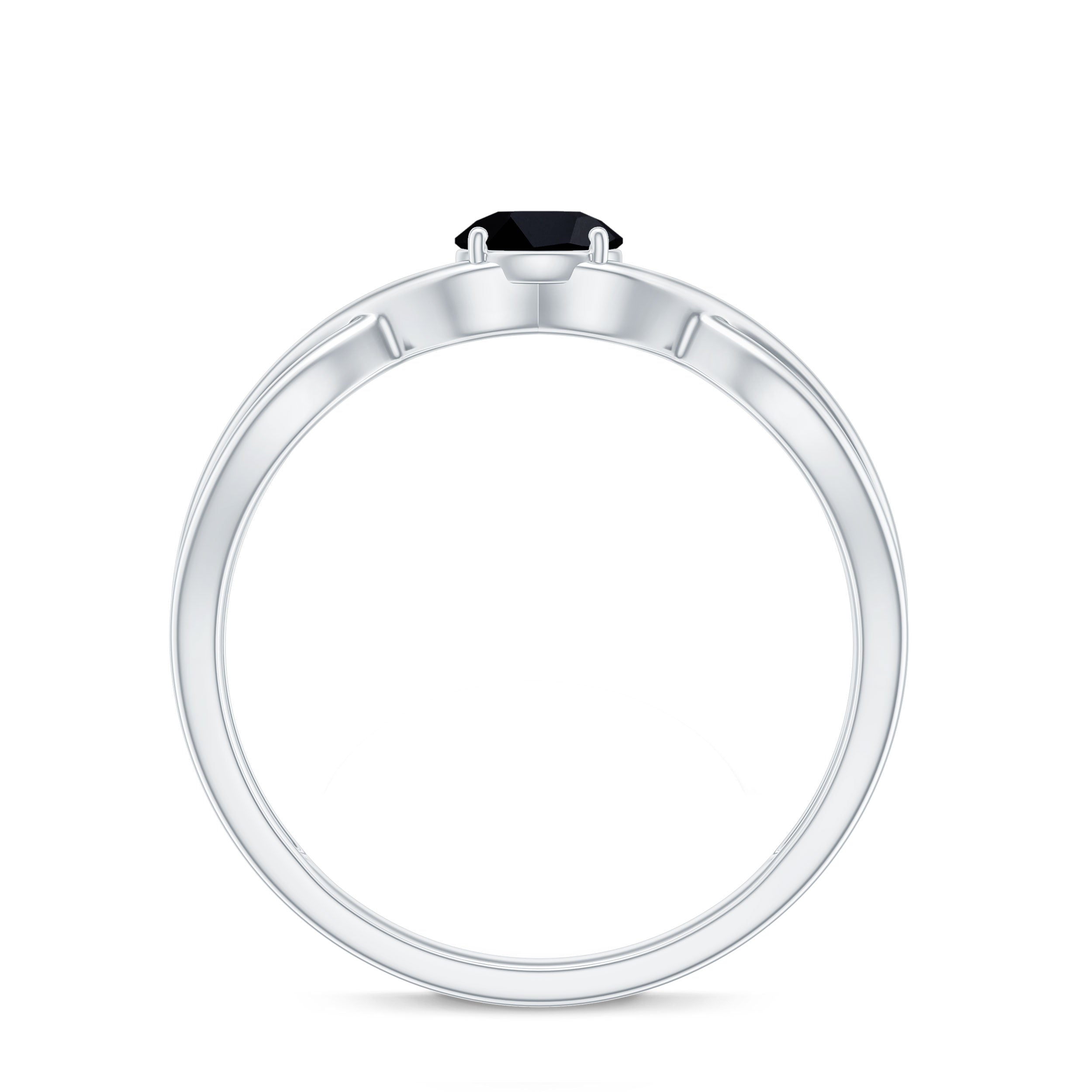 Rosec Jewels-Solitaire Black Onyx Infinity Promise Ring for Women