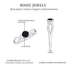 Rosec Jewels-Natural Black Spinel Proposal Ring with Crossover Shank