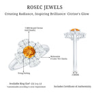 Rosec Jewels-Vintage Looking Citrine Flower Engagement Ring with Certificate