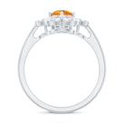 Rosec Jewels-Vintage Looking Citrine Flower Engagement Ring with Certificate