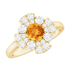 Rosec Jewels-Vintage Looking Citrine Flower Engagement Ring with Certificate