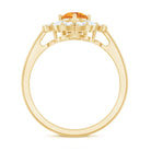 Rosec Jewels-Vintage Looking Citrine Flower Engagement Ring with Certificate