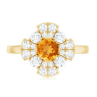 Rosec Jewels-Vintage Looking Citrine Flower Engagement Ring with Certificate
