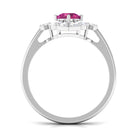 Rosec Jewels-Pink Tourmaline Flower Inspired Engagement Ring with Moissanite