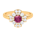Rosec Jewels-Pink Tourmaline Flower Inspired Engagement Ring with Moissanite