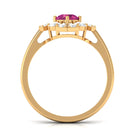 Rosec Jewels-Pink Tourmaline Flower Inspired Engagement Ring with Moissanite
