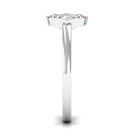 Rosec Jewels-Pink Tourmaline Art Deco Engagement Ring with Diamond