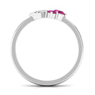 Rosec Jewels-Pink Tourmaline Art Deco Engagement Ring with Diamond