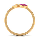 Rosec Jewels-Pink Tourmaline Art Deco Engagement Ring with Diamond