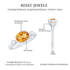 Rosec Jewels-Natural 6X8mm Citrine Diamond Oval Engagement Ring in Bezel Set
