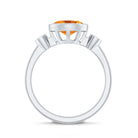 Rosec Jewels-Natural 6X8mm Citrine Diamond Oval Engagement Ring in Bezel Set
