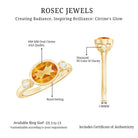 Rosec Jewels-Natural 6X8mm Citrine Diamond Oval Engagement Ring in Bezel Set