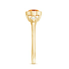Rosec Jewels-Natural 6X8mm Citrine Diamond Oval Engagement Ring in Bezel Set