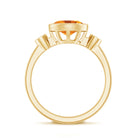 Rosec Jewels-Natural 6X8mm Citrine Diamond Oval Engagement Ring in Bezel Set