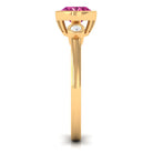 Pink Tourmaline Solitaire East West Ring with Diamond AAA - Rosec Jewels